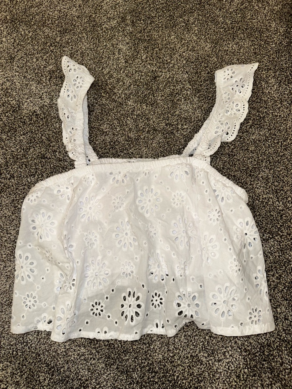 Celebrity Pink White Eyelet Cropped Camisole